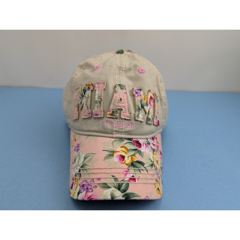 Robin Ruth Miami Florida Tropical Baseball Hat Cap New CM326-A Khaki Pink